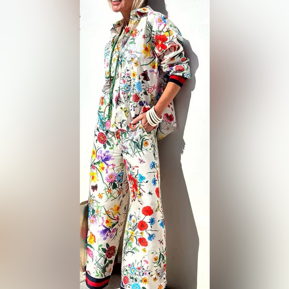 FLORAL GUCCI STYLE LOUNGE WEAR - Picture 2 of 5